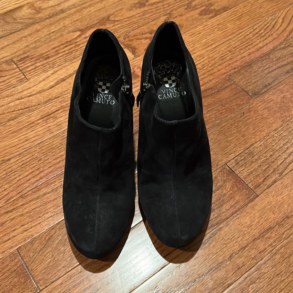 Vince Camuto Black Suede Wedge Bootie